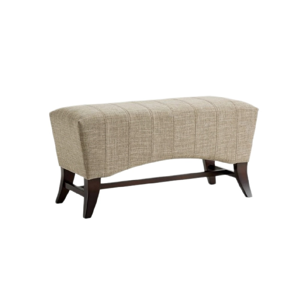 "Contemporary Upholstered Bench with Curved Design"