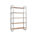 Modern Metal and Wood Bookshelf with Five Shelves